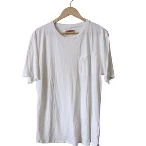SLVDR SALVADOR, MEN'S XL, Basic White T-shirt with Pocket Bamboo Soft Crewneck